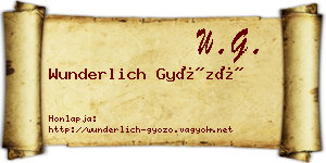 Wunderlich Győző névjegykártya